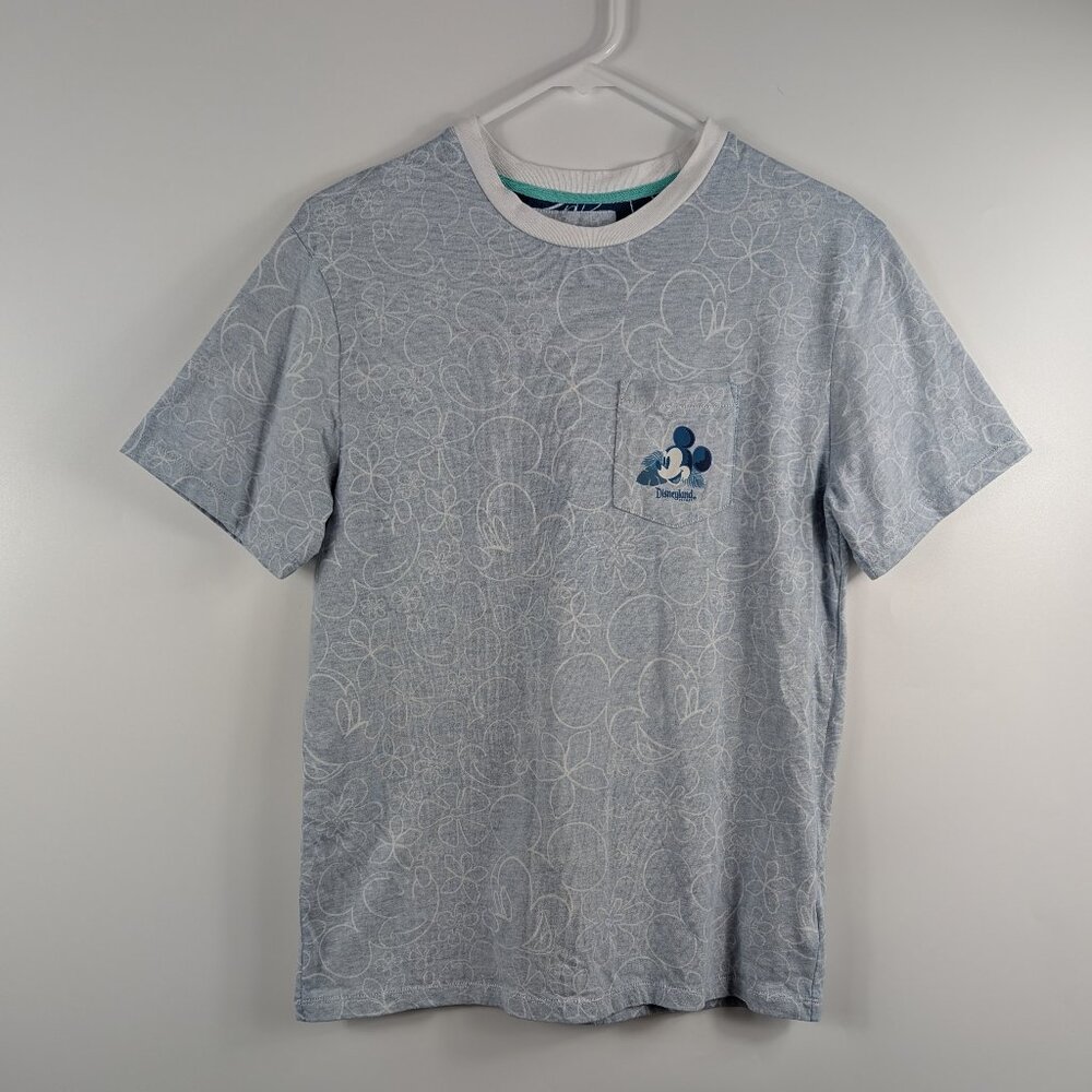 Disney Parks Disneyland Resort Mickey Mouse Tropical Floral Pocket T-Shirt Small